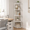 Levede Corner Bookshelf Adjustable Corner Bookcase Unit Living Room White-2109799588842639369