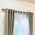 Marlow Silver Double Curtain Rod Steel Pole Pommel Set Extendable Adjustable-1894516738901544967
