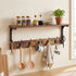 Levede Coat Rack Shelf Wall Mounted 7 Hooks Wall Floating Hat Rack Living Room-2050059009976832007