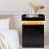 Levede Bedside Table USB Charger Outlet RGB Black