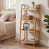 Levede Bamboo Ladder Bookcase 4-Shelf Books Plant Storage Shelf Rack Organiser-2050056773796237319