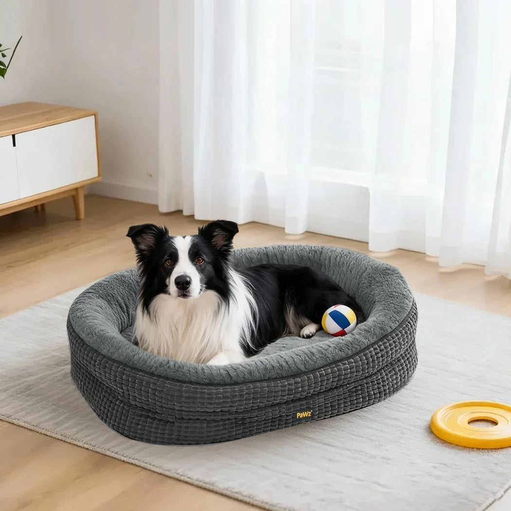 Pawz Orthopedic Plush Dog Bed Soft Washable Pet Bed Grey Cosy Cushion XL Size-2050056794721619975