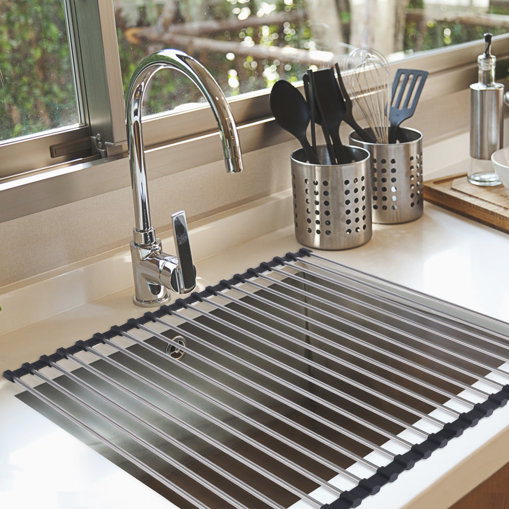 TOQUE Stainless Steel Dish Drying Rack-1864184349738536967