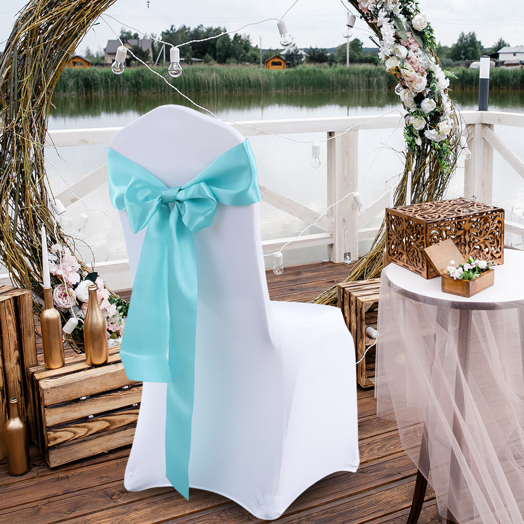 50x Satin Chair Sashes Cloth Cover Wedding Tiffany-2018816777131266054