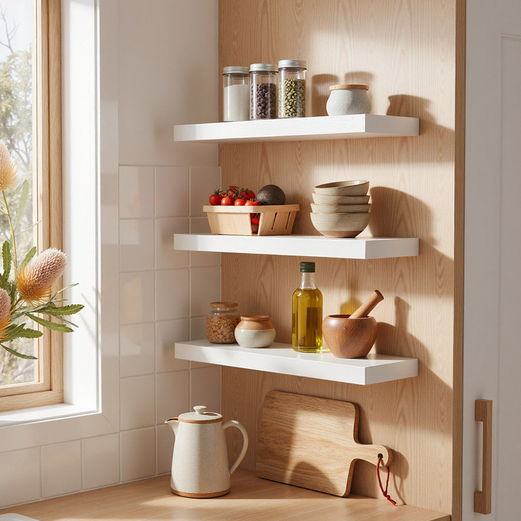 Levede Floating Wall Shelf 3 PCS DIY Wall Mounted Bookshelf Display Storage Rack-2050059023532822535
