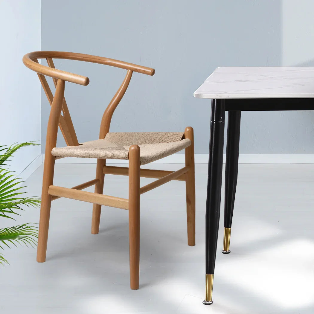 Levede 2x Dining Chairs Wooden Hans Clear-2018816938096070663