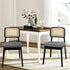 Levede 2x Dining Chair Wood Rattan Armless Black-2006732686818938887
