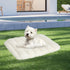 Pawz M Size Orthopedic Dog Bed with Sherpa Plush Removable Cover in White-2029387208892485639