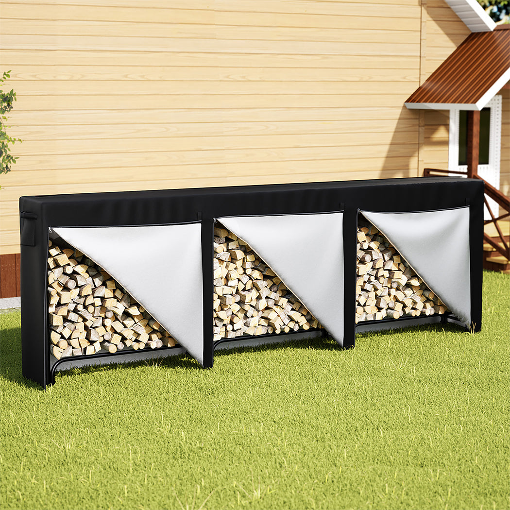 Moyasu Outdoor Firewood Rack Storage with Cover-1919278354717085703