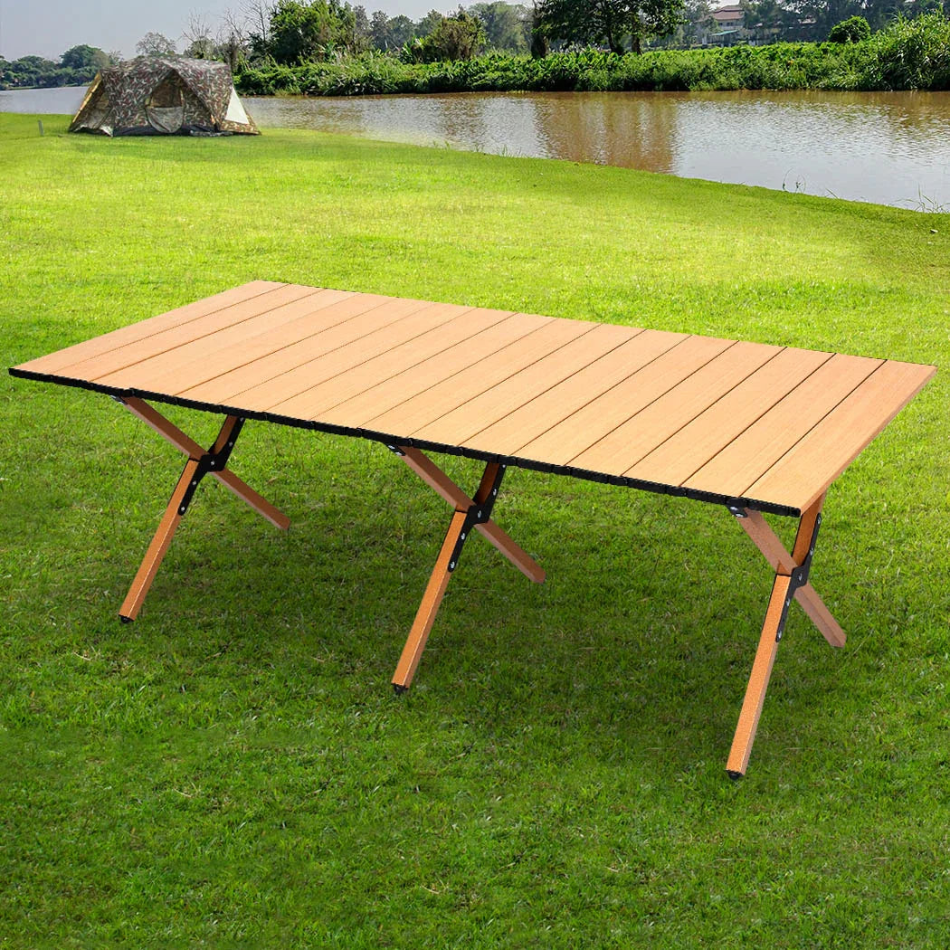 Levede Folding Camping Table Foldable Oak-2018816834840694791