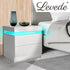 Levede Bedside Tables RGB LED Side Table White-2006733164277534727