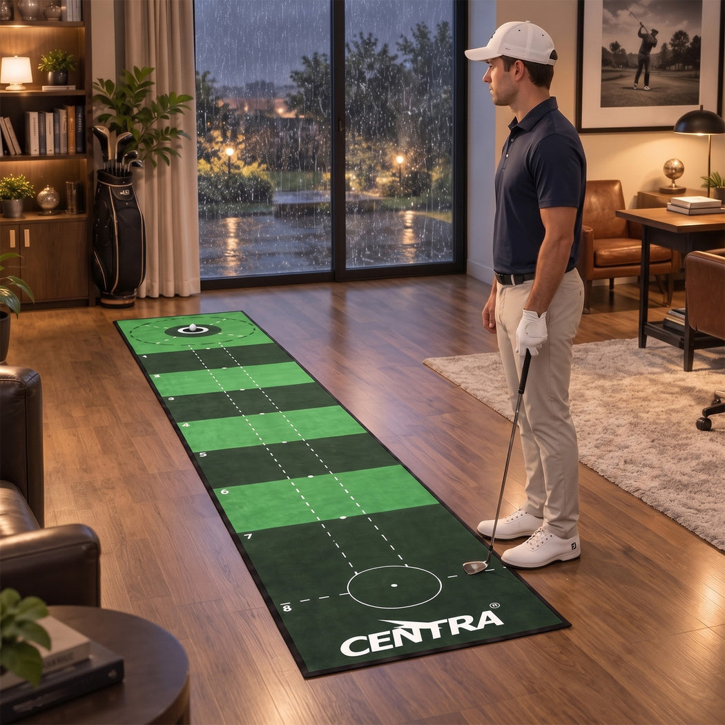 Centra Golf Putting Mat 3m Indoor Practice Non Slip Backing for Office Green-2109799593594785800