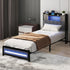 Levede Single Bed Frame with Storage Headboard RGB LED-2050056749460885511