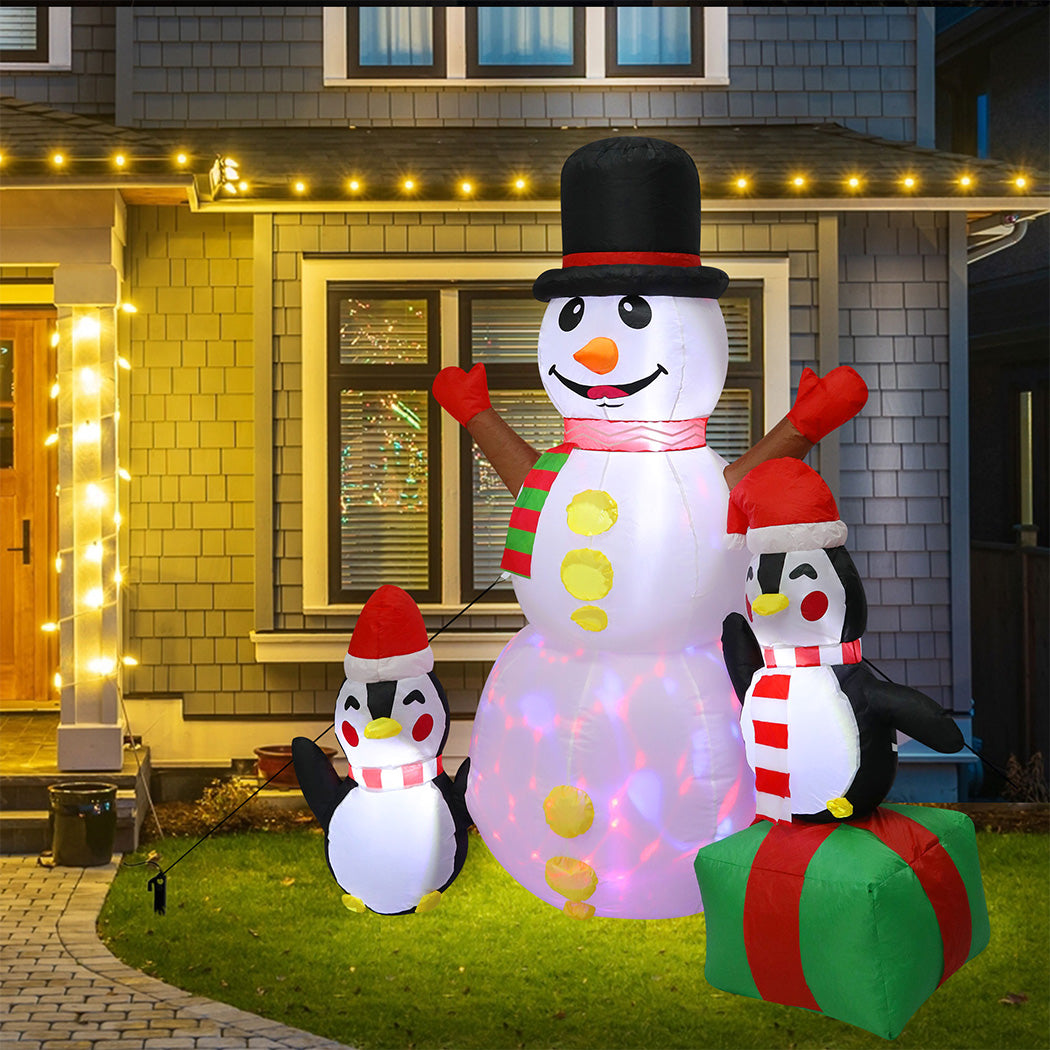 Santaco 1.8M Inflatable Christmas Snowman LED Lights-2065254640492089351