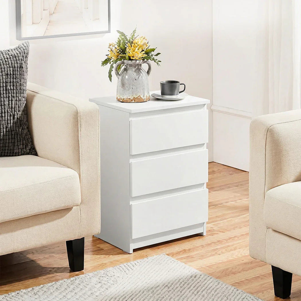 Levede Bedside Table Side Table 3 Drawers Storage Nightstand Bedroom Cabinet-2050056781023023111