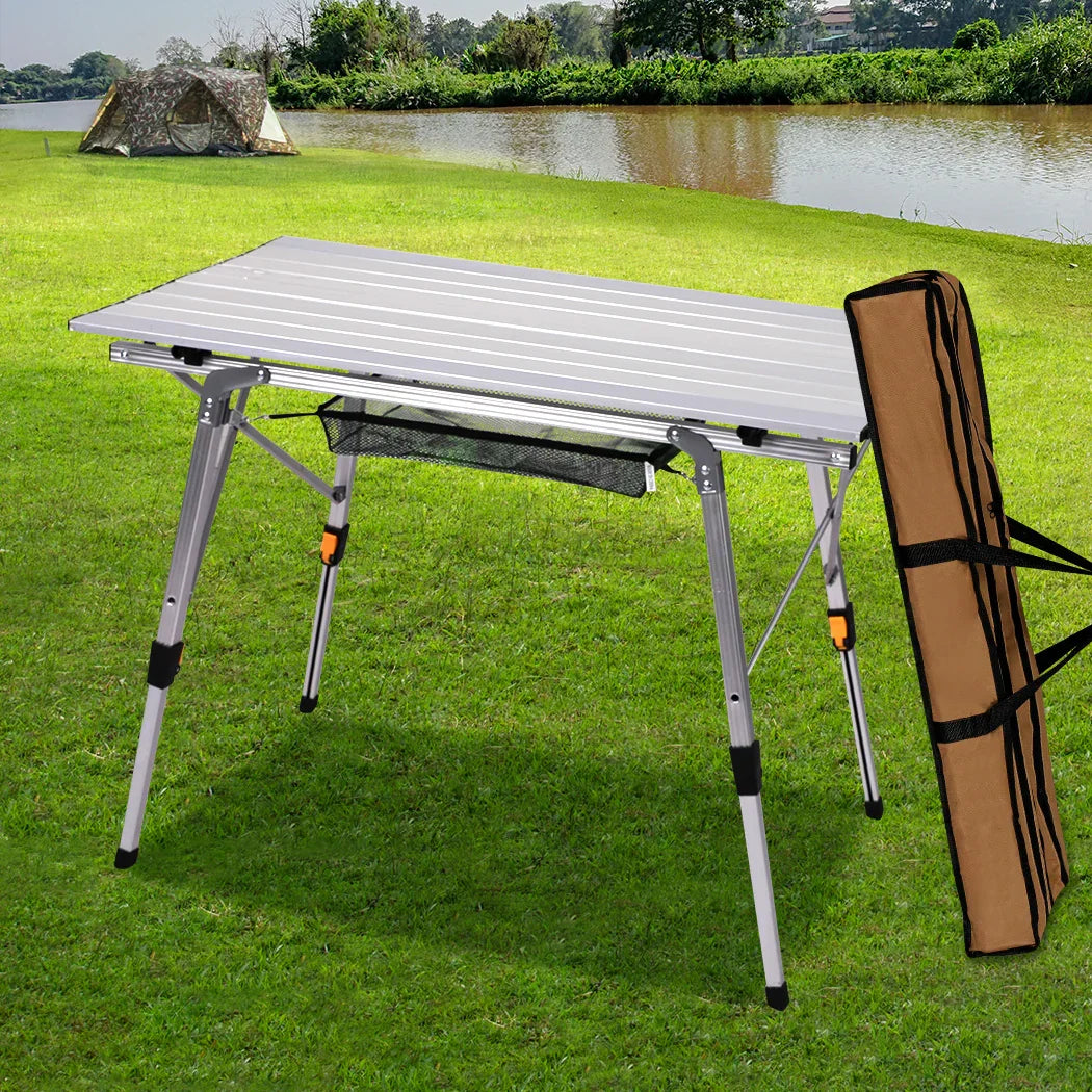 Levede Camping Table Roll Up Folding-2029387242593718279