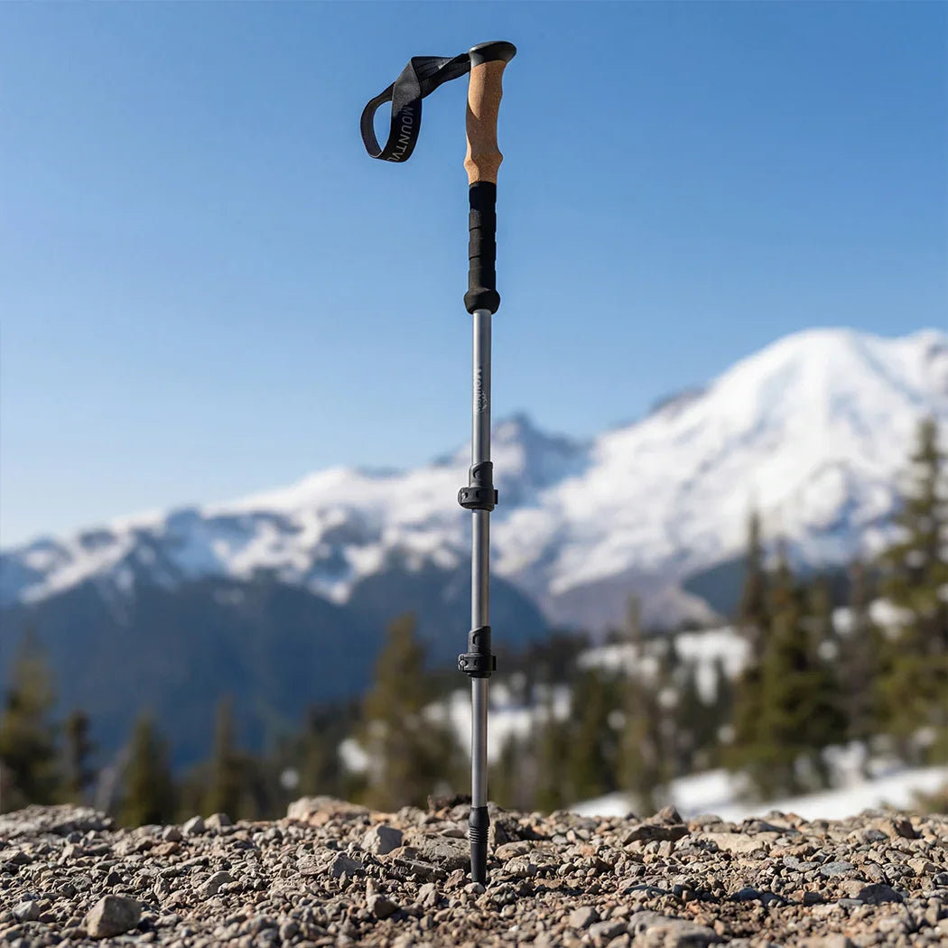 Mountview 2 Pcs Hiking Trekking Poles Walking Stick Adjustable Lightweight Grey-2050059022622658567