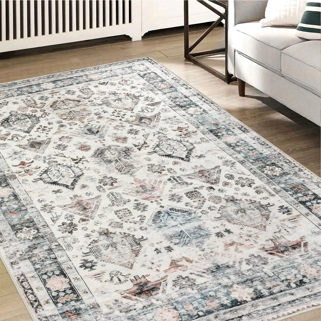 Marlow  Floor Rug Vintage Short Pile Washable Carpet Soft Plush Non Slip 160x120-1894516739216117766