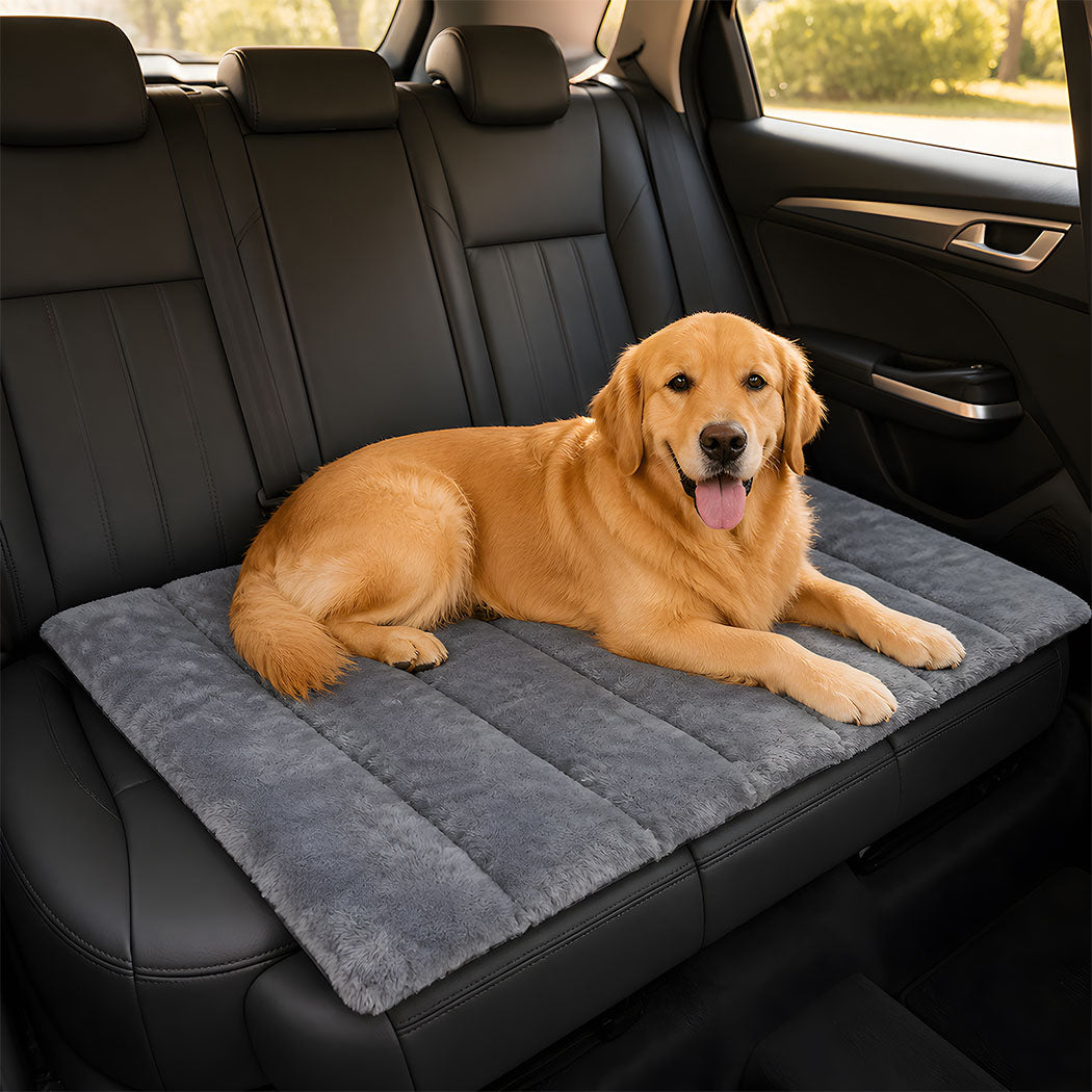 PaWz Dog Bed Large Plush Mat Water Resistant Base for Camping Car Boot Grey-2109799598460178440