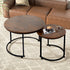Levede Round Nesting Table Coffee Table Wood Side Table-1984023719873482759