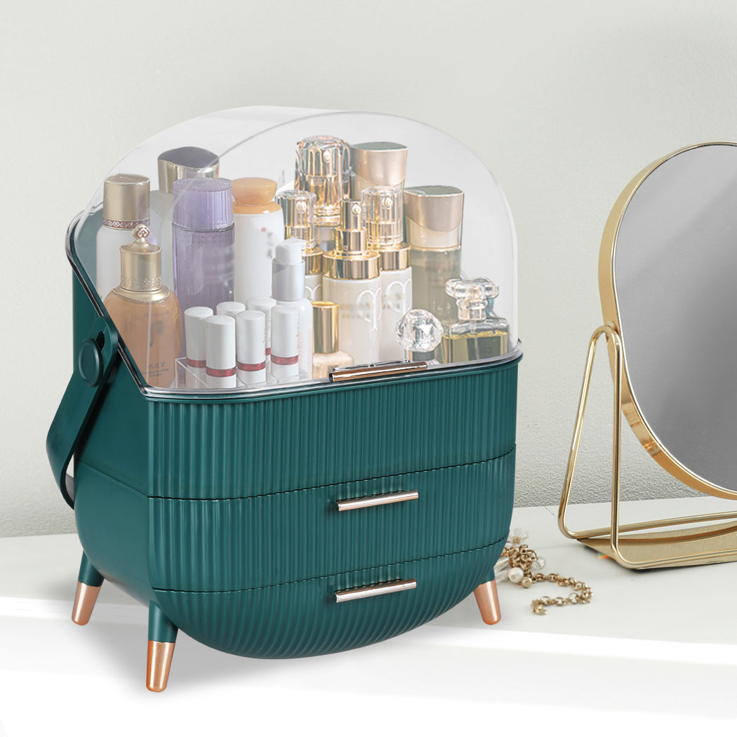 Makeup Storage Case Cosmetic Organiser Green-1886651051352920071