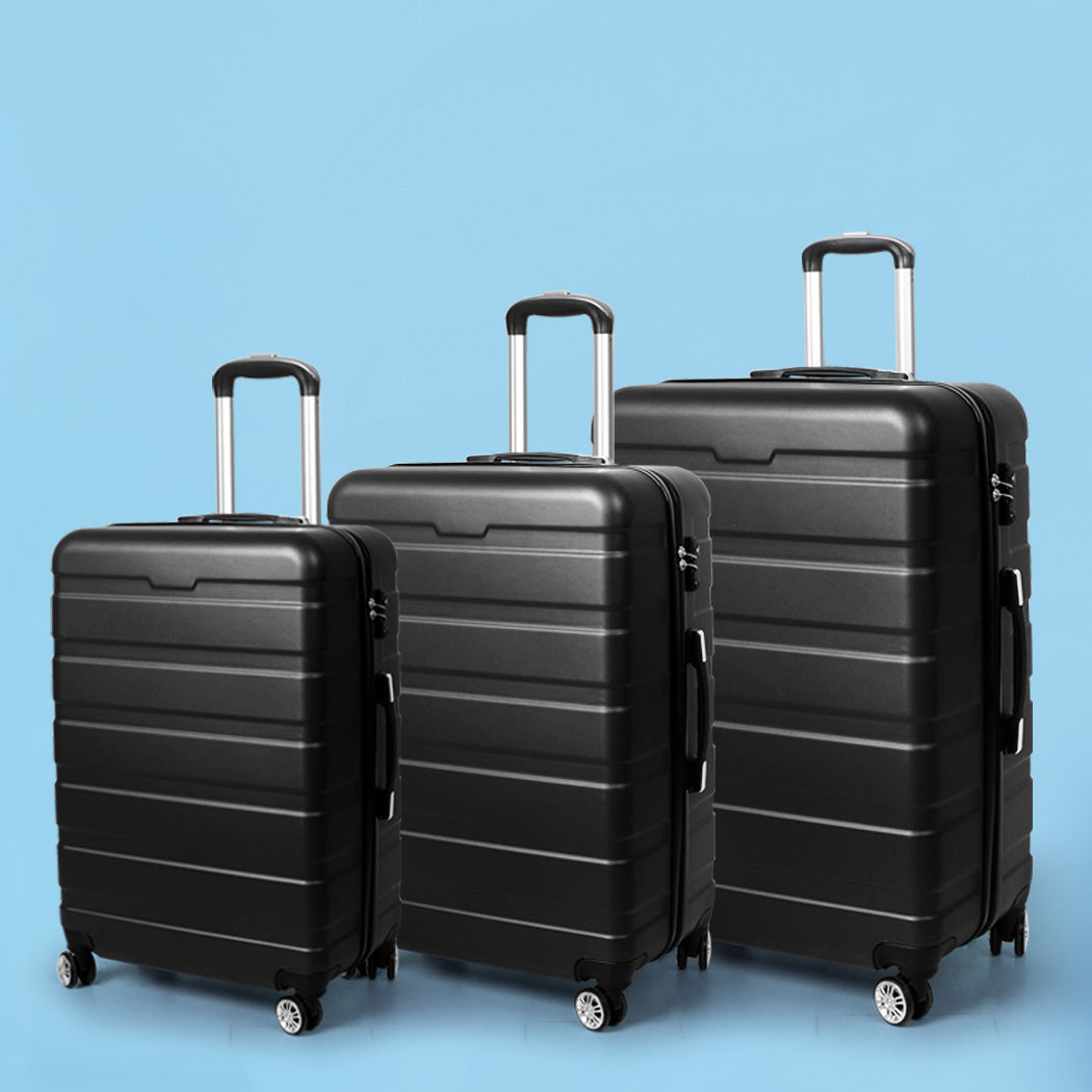 Slimbridge 3PC Luggage sets Suitcase Black-1864184367522385927