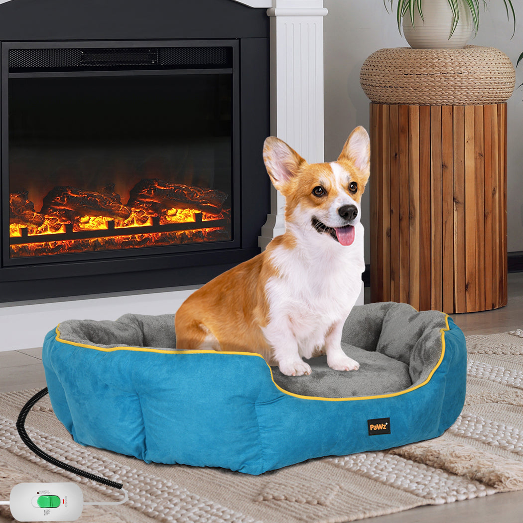PaWz Electric Pet Heater Bed Heated S Blue Small-1864184527077904391