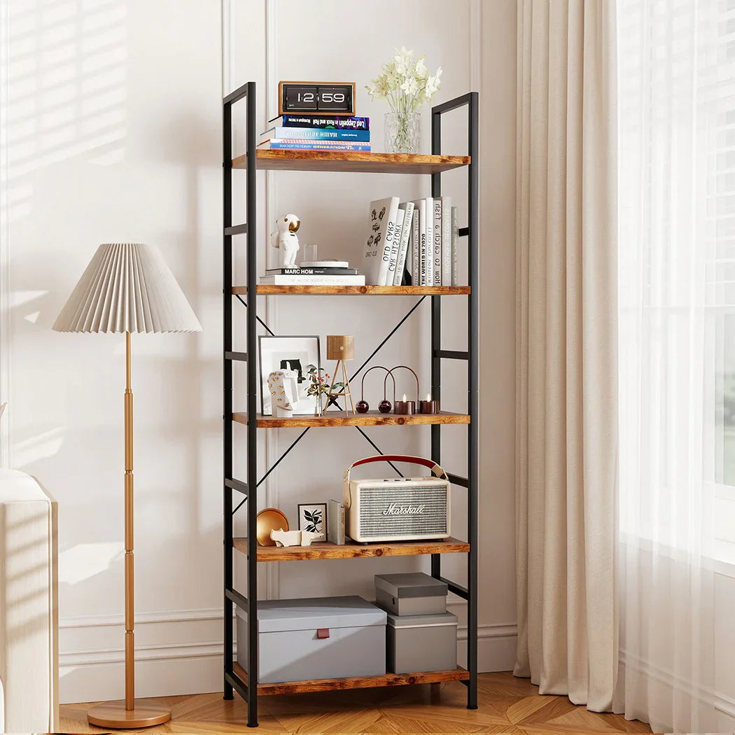 Levede 5-Tier Industrial Bookshelf Bookcase 157.5cm-2018816805212131335
