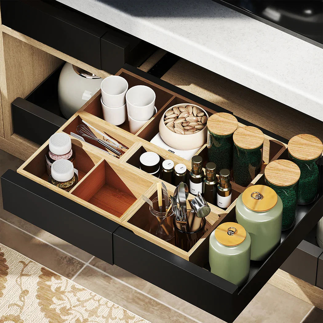 Toque Bamboo Drawer Organizer Multi-Use Storage Box-2029387215821475847
