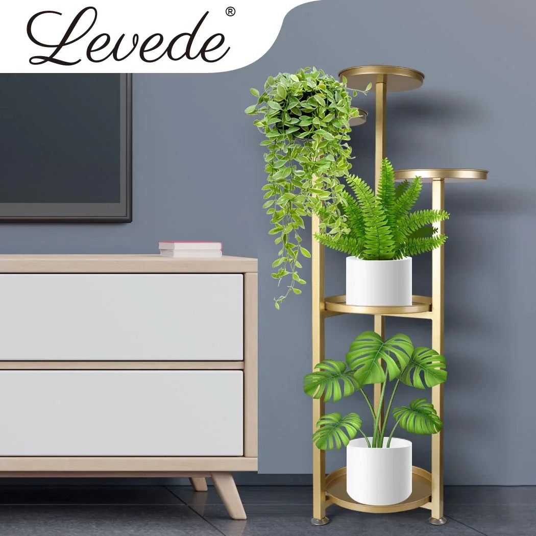 Levede Plant Stand Outdoor Indoor Flower Gold Medium-2018816737776111623