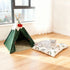 Pawz Pet Tent Dog Cat Tent Bed Washable Indoor Green-2050056804427239431