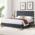 Levede Fabric Bed Frame Double Mattress Grey-2006733223580798983