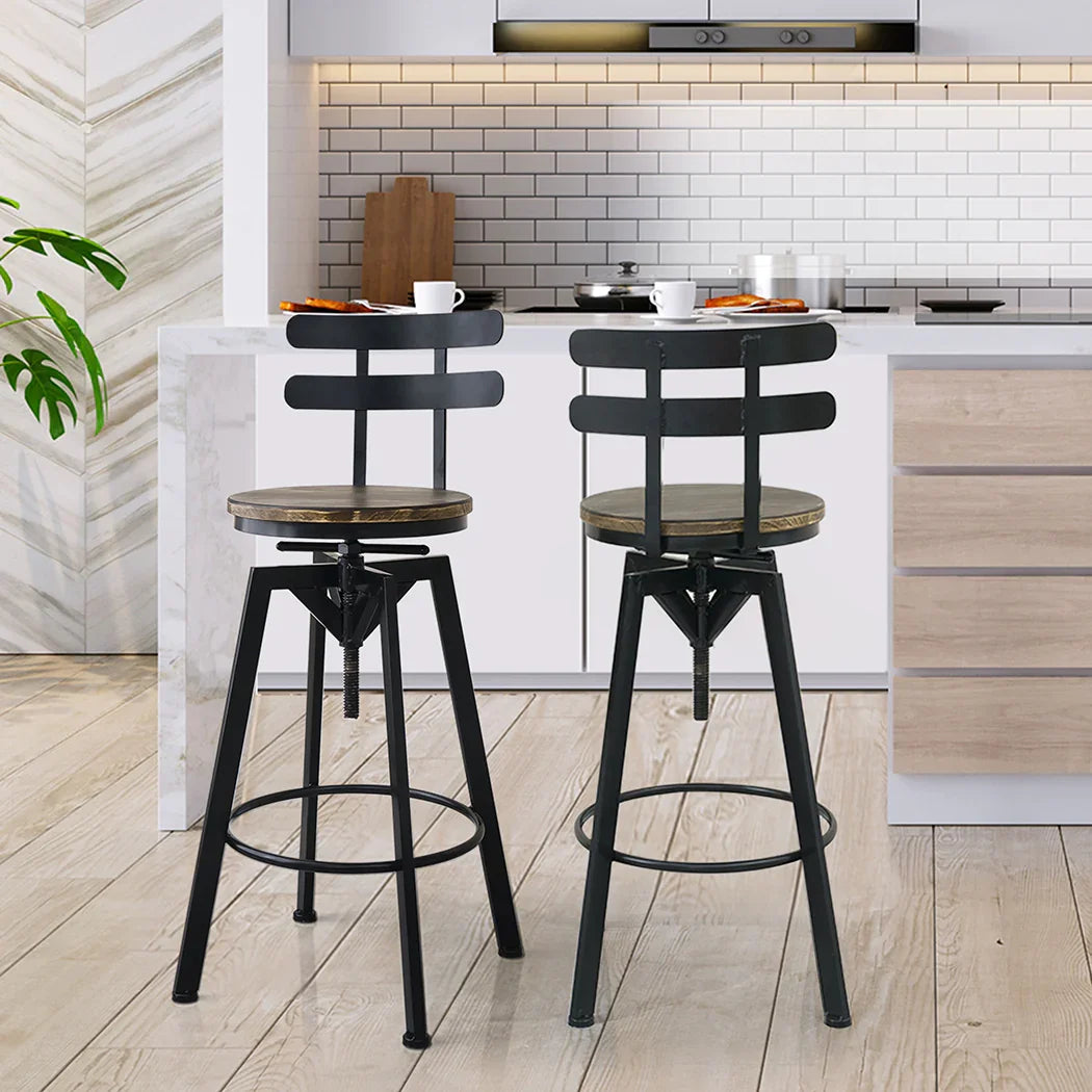 Levede 1x Bar Stool Industrial Adjustable-2006733238923563015