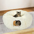Pawz Cat Tunnel Foldable Fluffy Plush Play Tube Beige-2006732904268435462