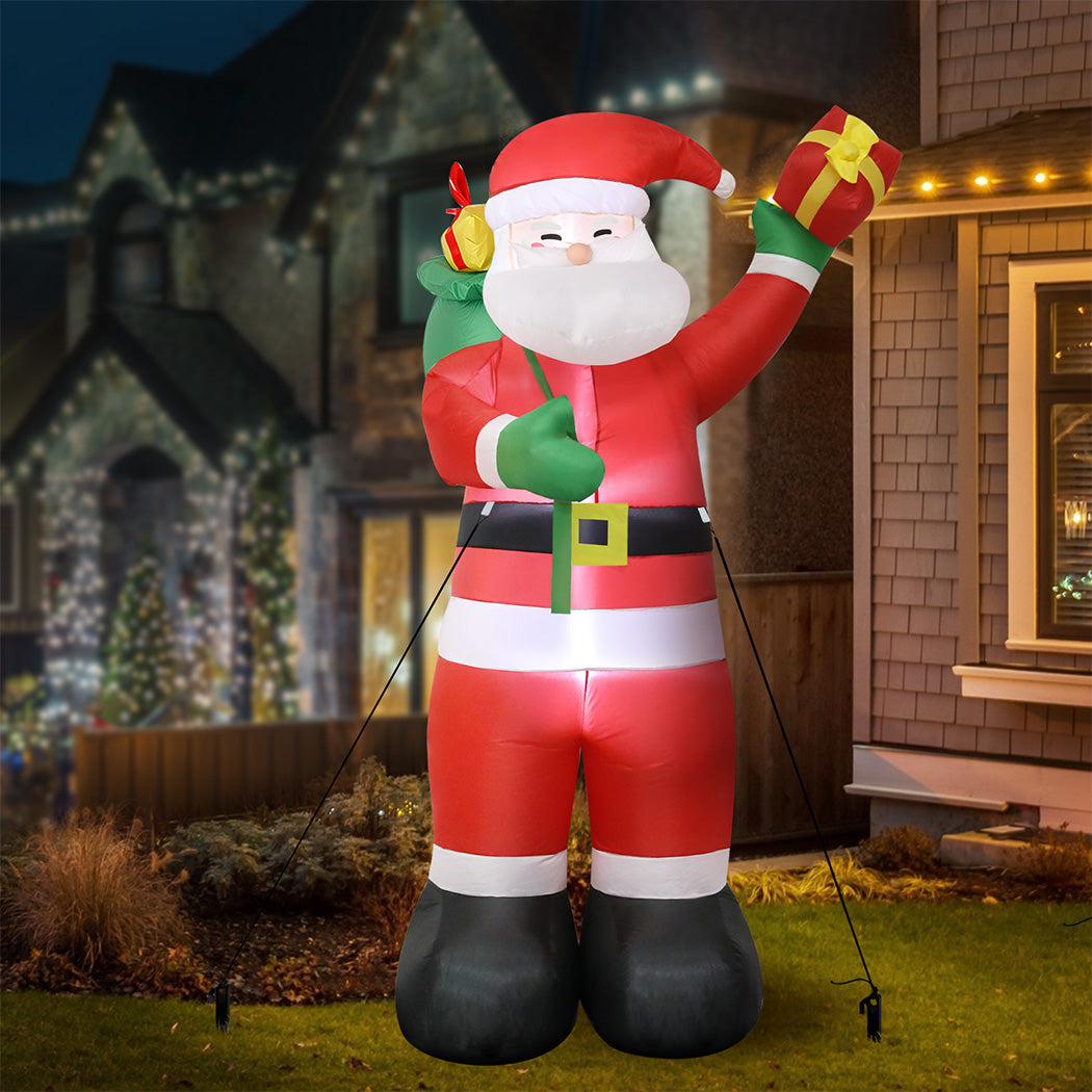 Santaco Inflatable 2.4M Santa Claus LED Christmas Decor-2006733375628513287