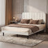 Levede Double Bed Frame Upholstered Adjustable Headboard Bed Platform White-2050056771384512519