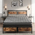Metal Bed Frame Mattress Base Set Wood Queen-1864183203493974023