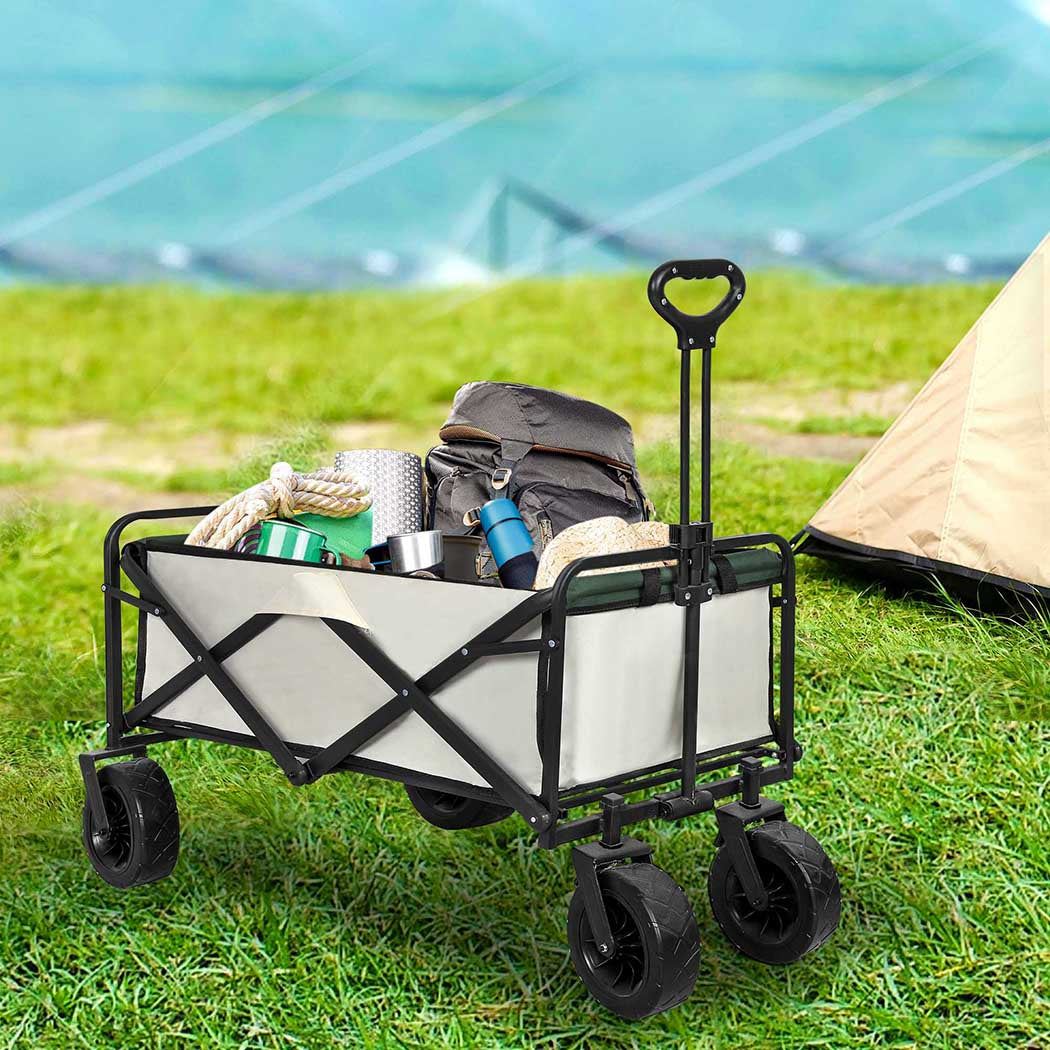 Lambu Garden Camping Trolley Outdoor Beige-2018816823897755655