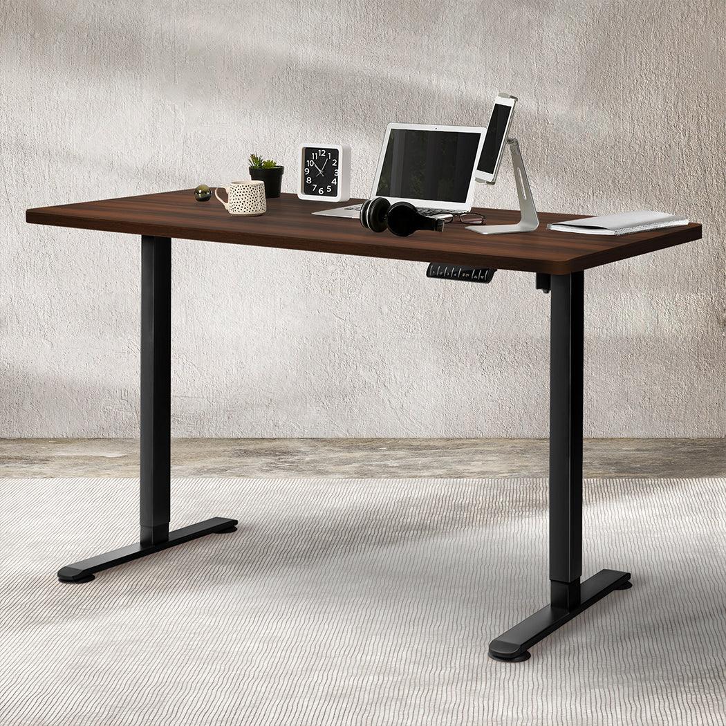 Levede Motorised Standing Desk Adjustable 140cm Walnut 1000x 1MM-2018816933159374855
