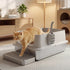 Pawz Stainless Steel Cats Litter Box Hooded High Enclosed Large Kitty Toilet-2050056767643193351