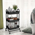 Levede 3 Tiers Kitchen Storage Trolley Black-2018816687264108551