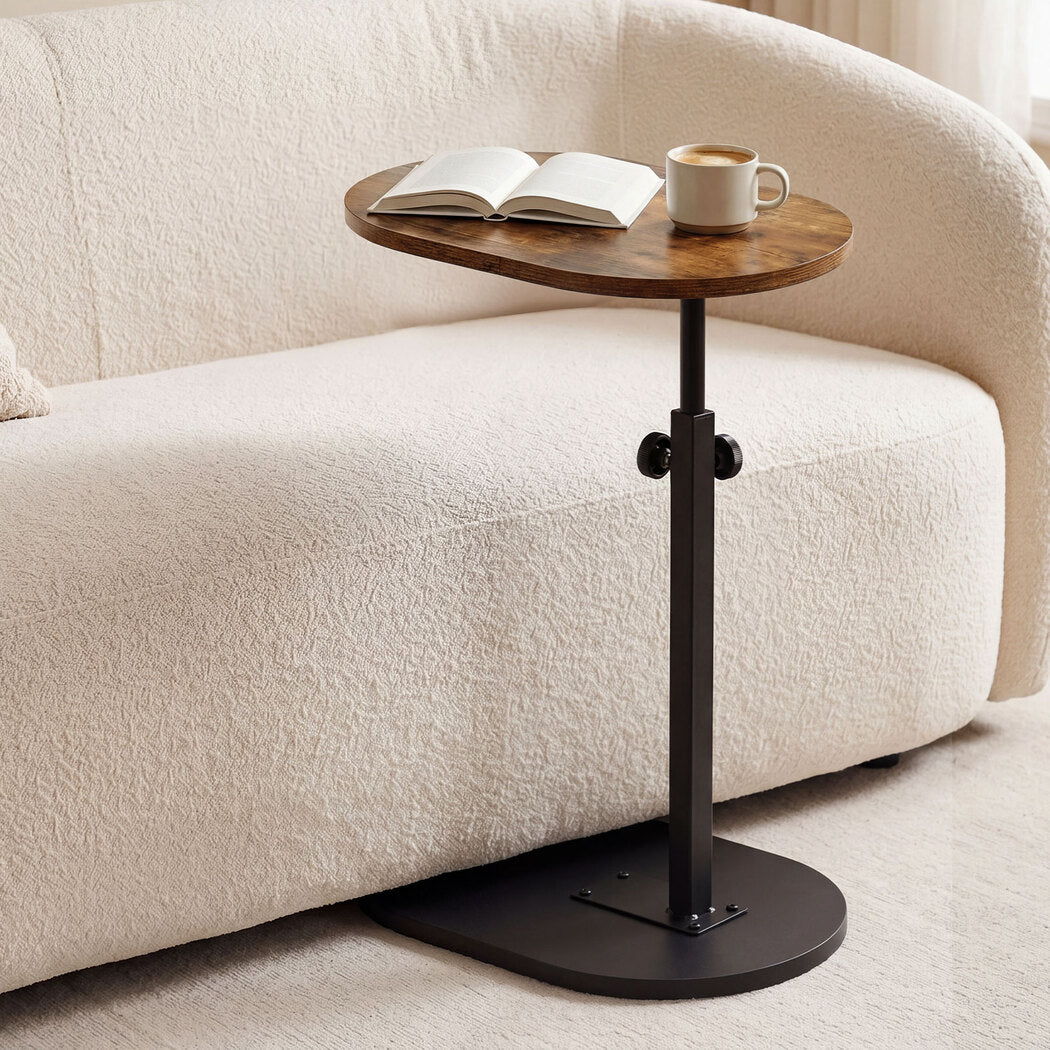 Levede C Shaped Side Table Adjustable Height 360° Rotating Laptop Sofa End Table-2072893557559136263