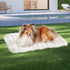 Pawz XL Size Orthopedic Dog Bed with Sherpa Plush Removable Cover in White-1937319823533019143