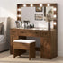 Levede Dressing Table LED Makeup Mirror Stool Set  Vanity Desk Cabinet 3 Drawers-2050056769220251656