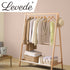 Levede Clothes Rack Wooden Wardrobe Natural-1864183302496325639