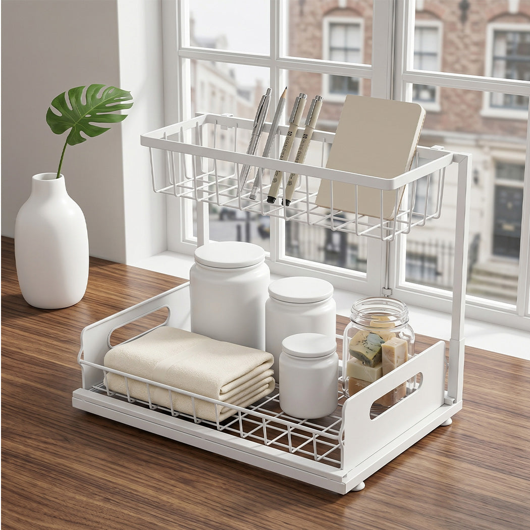 Toque Under Sink Storage Rack Kitchen Cabinet Organiser 2-Tier Shelving Home-2050059015223906311