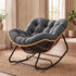 Levede Rocking Chair with Thick Cushion PE Rattan Silent Strip Indoor Patio Grey-2100034939763429383