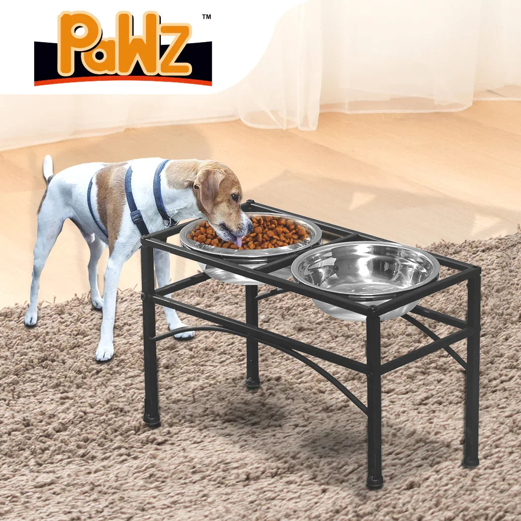 PaWz Dual Elevated Raised Pet Dog Feeder Medium-2006733200889614342