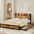 Levede King Bed Frame Industrial Storage LED Charing-2050056748445863943