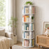 Levede Rotating Bookshelf 5 Tier Book Storage Space Saving Round Tower White-2109799589173989385